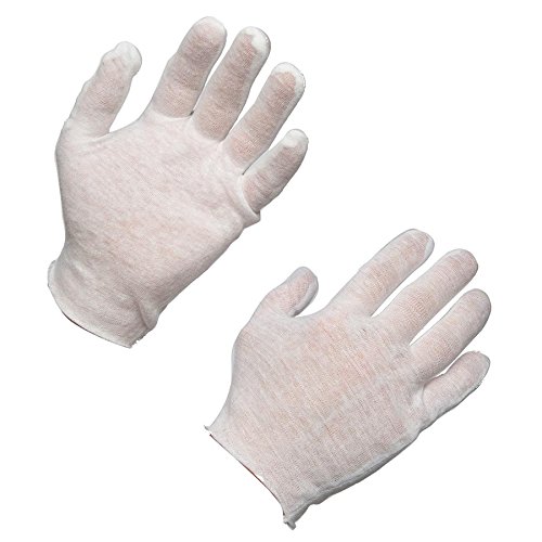 AMMEX - CIG-L - Glove Liner - 12 pairs/bag; 12 bags/case, Cotton Inspection Gloves, Large, White (Case of 144)