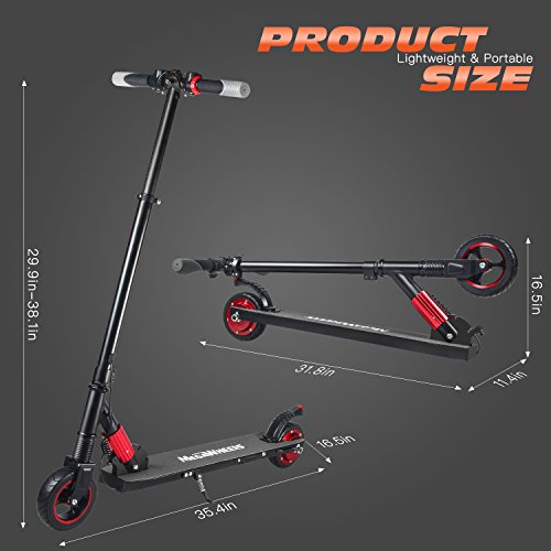 MegaWheels Electric Scooter for Kids and Adults up to 14mph Ultra-Lightweight Foldable Electric Kick Scooter