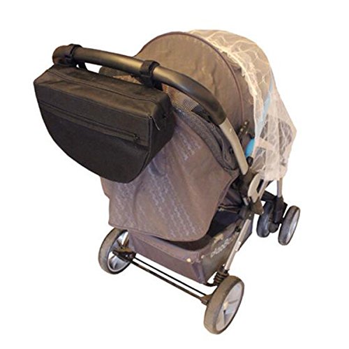 Insulated Stroller Organizer, Side Sling Stroller Saddle Bag, Black