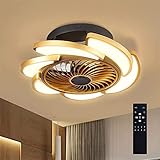 Ceiling Fan with Lights Remote Control, 18"Flush