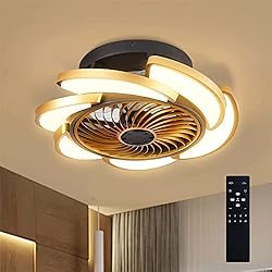 Ceiling Fan with Lights Remote Control, 18"Flush