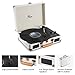 Vinyl Stereo White Record Player 3 Speed Portable Turntable Suitcase Built in 2 Speakers RCA Line Out AUX Headphone Jack PC Recorderthumb 2