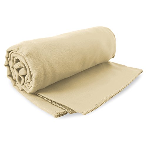 DecoKing Microvezel handdoek 40x80 cm beige verkoelend sneldrogend sportdoek Ekea - Image 5