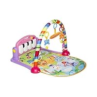 MooToys Kick and Play Newborn Toy with Piano for Baby 1 - 36 Month, Lay and Play, Sit and Play, Activity Toys, Play Mat Activity Gym for Baby. Pink