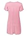 Made by Johnny WT1057 Womens V Neck Short Sleeve Pleats Tunic Top M Pink