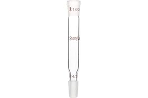 stonylab Borosilicate Glass Straight Connecting Adapter, 90 mm Between 14/20 Outer Joint and Inner Joint for Laboratory