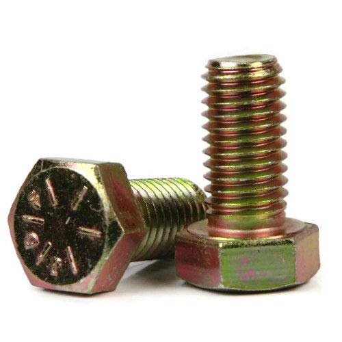 JumpingBolt Hex Cap Screw Grade 8 Hex Bolt Yellow Zinc - 7/16''- 20 x 3/4'' - Packing Quantity - 100 - Quality Assurance from