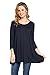 Frumos Womens Tunic Top for Leggings Round Neck T Shirts Navy 3X-Large