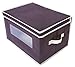 Juvale Storage Bins - 3-Pack Foldable Storage Cubes, Decorative Fabric Storage Bins with Lids and Clear Windows, Household Organization, Closet, Office Supplies, Brown, 16.25 x 12 x 10 Inches