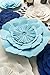 KEY SPRING 3D Paper Flower Decorations for Wall, Birthday Party, Navy Wedding Backdrop, Bridal Shower, Baby Shower, Nursery Wall Deco (Navy Blue, Beige, Aqua Blue, Set of 6)