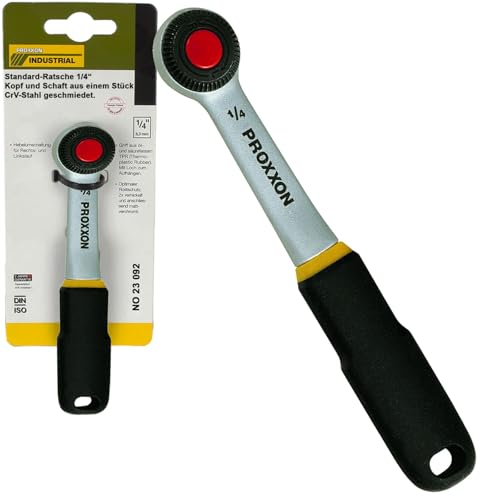 PROXXON 23092 Standardknarre Ratsche Antrieb 6,3mm (1/4) 52 Zaehne