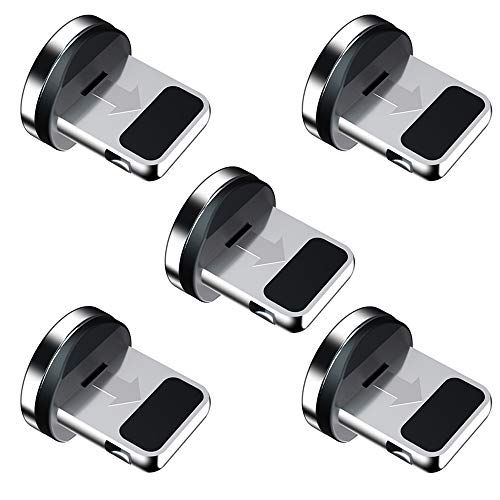 Ankndo Magnetischer Steckverbinder-Spitzenköpfe (5er-Pack), magnetischer Adapter, 360° drehbar, starker magnetischer Telefonkabel-Adapter für lProduct