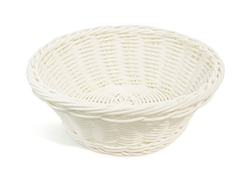 Colorbasket 31117-107 Round Food Basket, Water Resistant, Microwave Safe, BPA Free, White, Set of 3