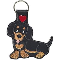 Dachshund Dog Key Fob/Keychain or Key Ring/Luggage Tag