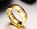 VNOX Men's Rhombic Cut Tungsten Carbide Promise Engagement Wedding Band Ring,Gold Plated,8mm Width,Size 9