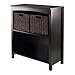 Winsome Terrace Shelving, 2 Small Basket, Dark Espresso