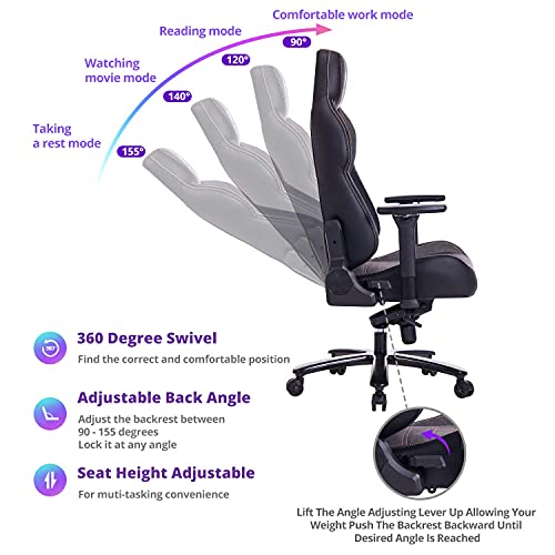 Fantasylab Big and Tall Gaming Chair for Big Guys, Gamer Chair Adults