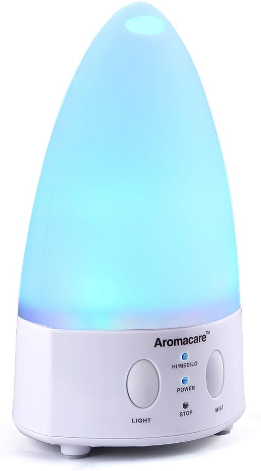 Aromacare Essential Oil Diffuser, 100 Milliliters, White Small Desk Cool Mist humidifier for Aromatherapy, Waterless Auto Shut-Off for Home Office Bedroom Room