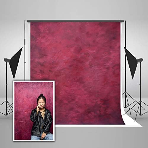 KateBackdrop 1.5x2.2m/5x7ft Pink Rose Texture Backdrop Rose Retro Background Red Art Backdrop Microfiber for Photo Portrait Studio Photography Props