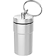 EZY DOSE Keychain Pill Case, Medicine Planner, Vitamin Organizer Box, Daily Planner, Safe for Money & Travel Items, Stainless Steel, Small, Color May Vary, BPA Free