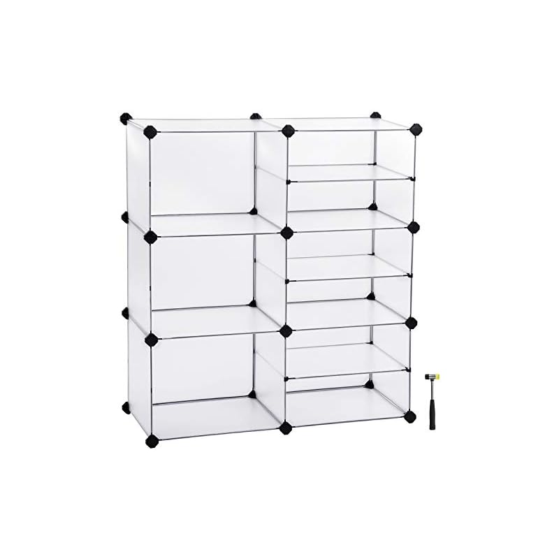 SONGMICS Cube Storage, Interlocking Plastic Cubes Organizer with