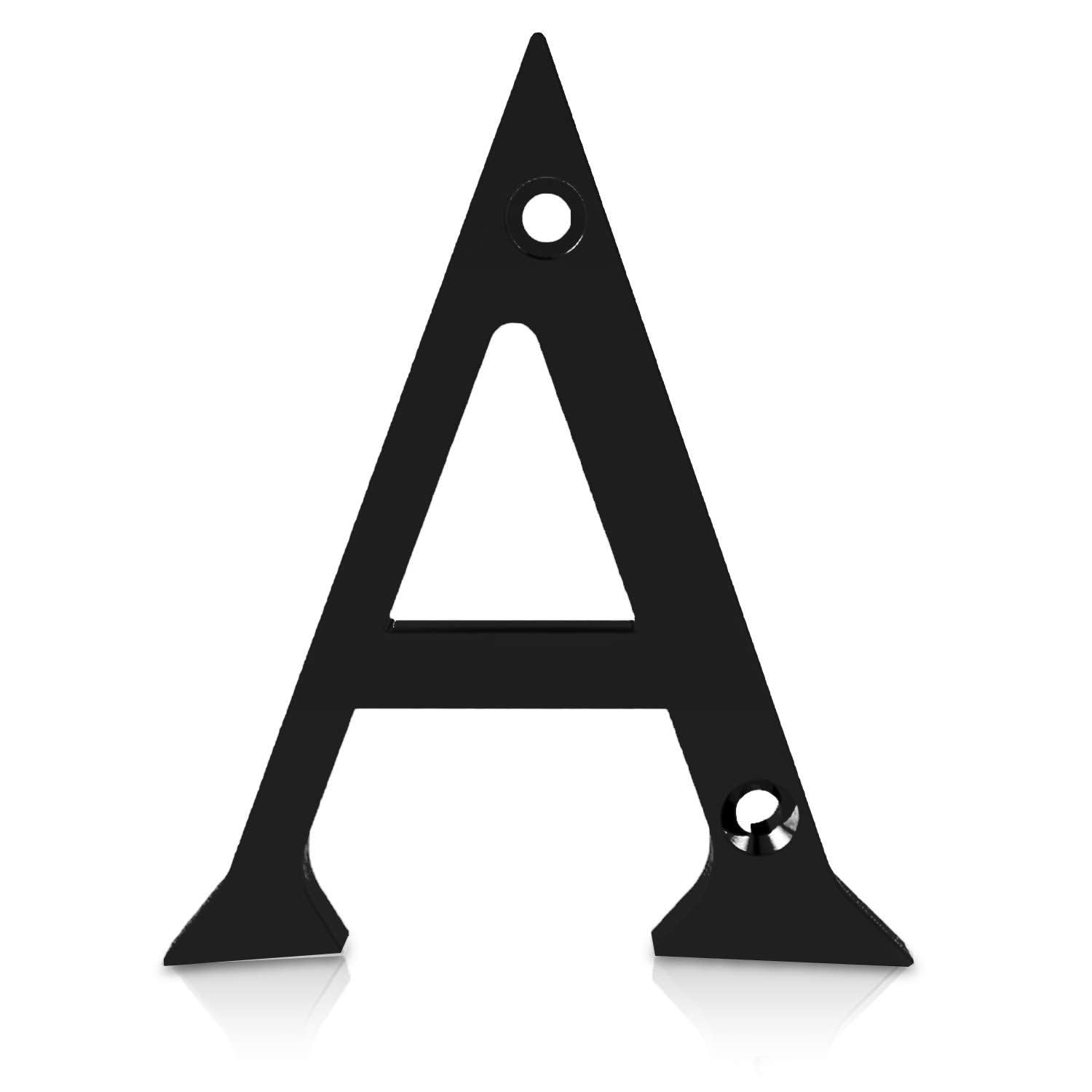 XFORT Matt Black Front Door Letter A, House Number Suitable for All Door Types including Wooden, uPVC, and Composite.