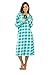Casual Nights Women's Plaid Long Sleeve Zip Up Long Nightgown - Green - Large