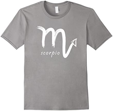 Mens Scorpio Zodiac Symbol T-Shirt With Painted Astrological Sign Large Slate