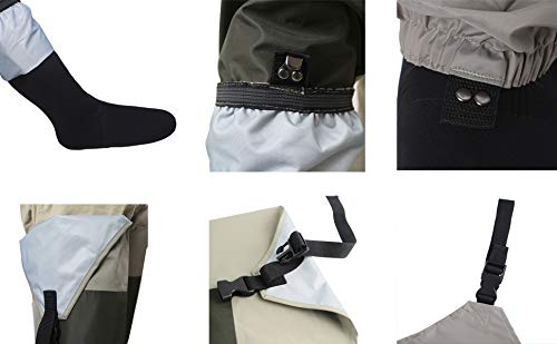Fliegenfischen Wathose Herren Wasserdicht Bein Hose Stockingfoot Hüfte Wader Oberschenkel Angelhose Wathosen… – Bild 7