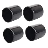 XIANEWS Flexible Round Rubber Vinyl End Caps Cover 1 1/2 Inch 4 Packs Black