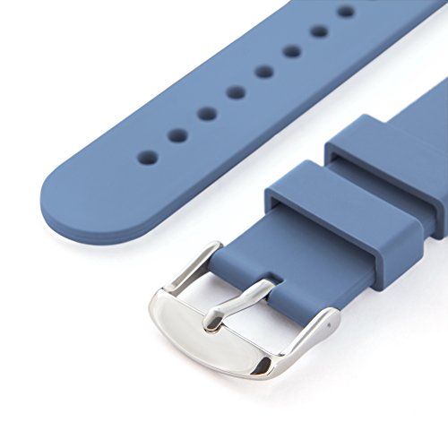 Archer Watch Straps | Silicone Quick Release Soft Rubber Replacement Watch Bands for Men and Women, Watches and Smartwatches (Steel Blue, 24mm)