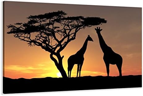 Picture - art on canvas africa length 31,5" height 24", one-part parts model no. XXL 4034 Pictures completely framed on large frame. Art print Images realised as wall picture on real wooden framework. A canvas picture is much less expensive than an oil painting poster or placard
