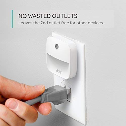 image for eufy Lumi Plug-in Night Light, Warm White LED Nightlight, Dusk-to-Dawn
