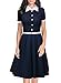 Miusol Women's Navy Style Optical Illusion Casual Swing Dress