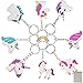 32 Pack Rainbow Unicorn Keychains Set for Girl & Boy - Key Ring Clip for Backpack Decor, Goody Bag Stuffed Toys for Students Christmas, Unicorn Party Supplies, Extra Mini Golden Gift Bag (8 Designs)