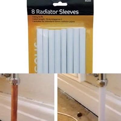 Blackspur 4 x White Radiator Pipe Covers Sleeves 15mm - 8 Pack