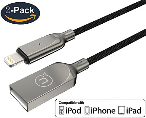 Lightning Cable, [2-Pack] 3.93ft/6.16ft(1.2M/1.88M) AUTO DISCONNECT Lightning Charger Charging Cable Nylon Braided Lightning to USB Cord for iPhone X/8/8Plus/7/7 Plus/6/6s/6 Plus/6s Plus/5c/5s/SE