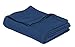 COTTON CRAFT Soft Cotton Thermal Blanket - Plush Herringbone Twill - All Season Luxurious Breathable Skin Friendly Lightweight Cooling Throw Blanket - Sofa Couch Travel Camping Dorm - Twin Navy