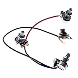 Kmise A1320 1 Set 500k Pots Input Jack Black Assembly Circuit Wiring Harness for Jb Jazz Bass