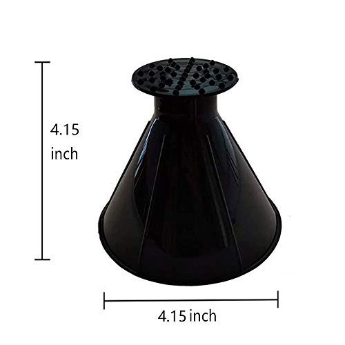 DIY home 2 Pack Magical Car Ice Scraper/Snow Removal Shovel Tool,Multi-Function Cone Shaped Car Windshield Snow Scraper, Efficient Funnel Cone for Car Bus Truck (Black)