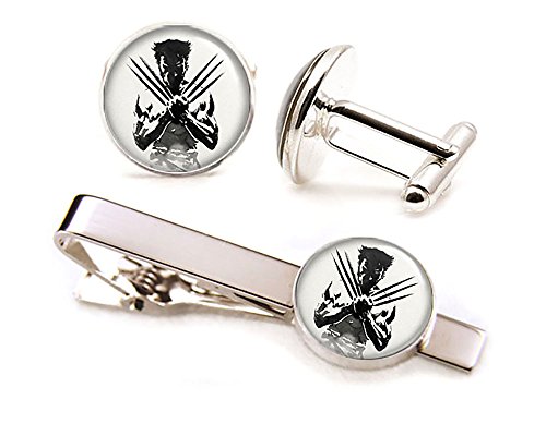 Wolverine Cufflinks, X-men Tie Clip, Wolverine Cuff Links, Superhero Wedding Jewelry, Groomsmen Gifts, Groomsman Gift