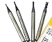 Wokesi 1mm 1.5mm 2mm 3mm Cutter Dia,Pack of 4,Std Length,4Flutes,HRC55,TiAlN Coated,Metric,Solid Carbide,Square Nose End Mill,CNC Router Bits Cutting Milling Tools (1mm+1.5mm+2mm+3mm HRC55)