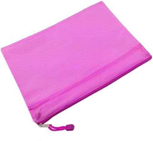 1 PC OAIMYY A6 Double Layer Zippered Mesh Waterproof Office File Organizer/Document Holder/Paper Pouch/Pen Pencil Case/Stationery Storage Bags--Rose