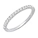 0.25 Carat (ctw) 14K White Gold Round White Diamond Ladies Stackable Wedding Band 1/4 CT (Size 6.5)