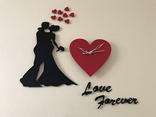 Raama Creation Acrylic Love Forever Wall Clock (Multi_36 Inch X 24 Inch)