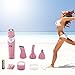 Bikini Trimmer, 4 in 1 Women Shaver Eyebrow Trimmer Nose Trimmer Battery Operated Bikini Grooming Kit Mini Portable Design Women Groomer Kit for Bikini Area/Armpit/Arm/Leg (Pink)