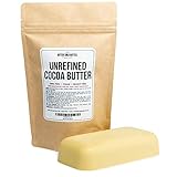 Unrefined Cocoa Butter - Raw, 100% Pure with Natural Cocoa Scent - Use in DIY Lotion, Lotion Bars and Sticks, Lip Balm, Body Butter and a Lot More Skin Care Creations - 8 oz