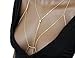 Fashion 21 Women's Sexy Bikini Bra Shaped Link Chain with Stone Simple Body Chain Jewelry (Gold Tone)