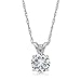 Charles & Colvard Forever Classic 4.5mm 0.33ct DEW Created Moissanite 14k White Gold Solitaire Pendant Round 4 Prong With 18 inches 14K White Gold Chain