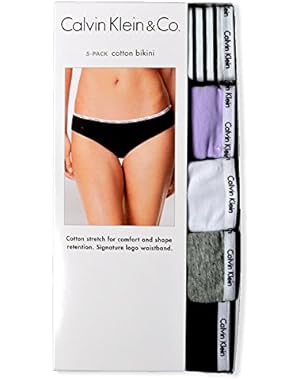 Calvin Klein Women's 5 Pack Cotton Stretch Logo Bikini